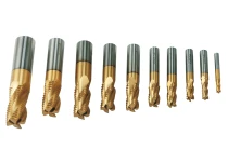 TiN-belagda skaftfräsar i set om 10 delar, 6 - 25 mm