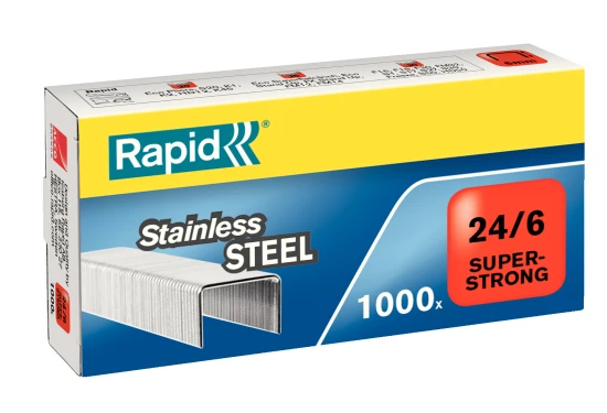 Rapid häftklammer 24/6 rostfritt stål (1000 st.)