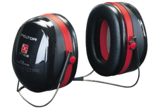 Peltor høreværn Optime III m/nakkebøjle, sort/rød