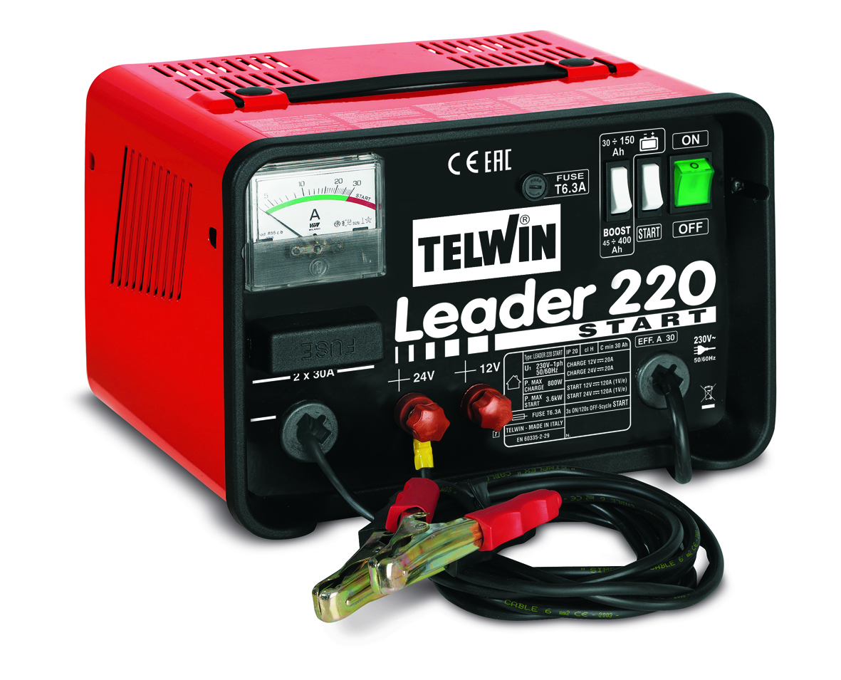Telwin batteriladdare med startassistans 12-24