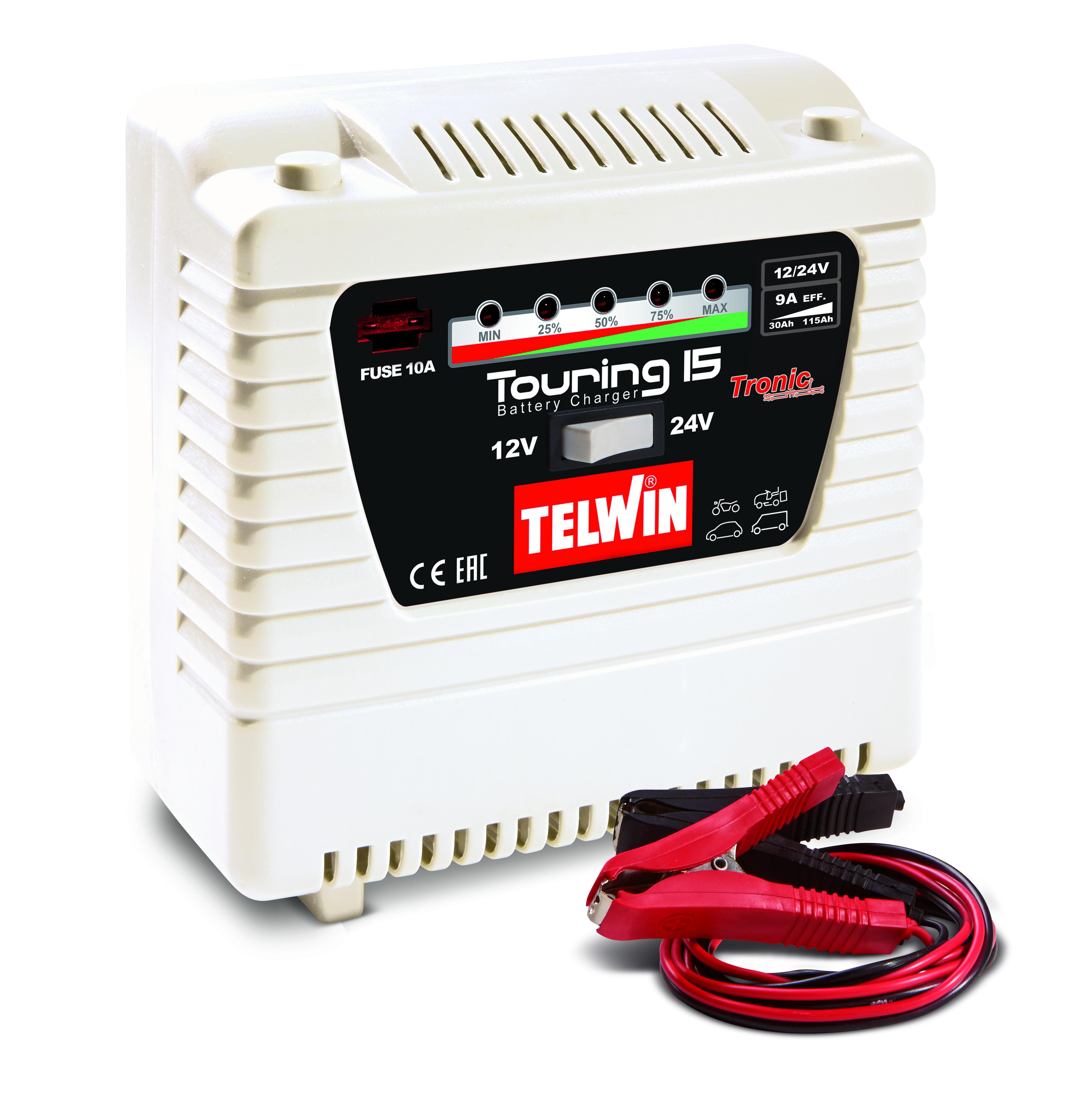 TELWIN TOURING 15 batteriladdare 12/24 V