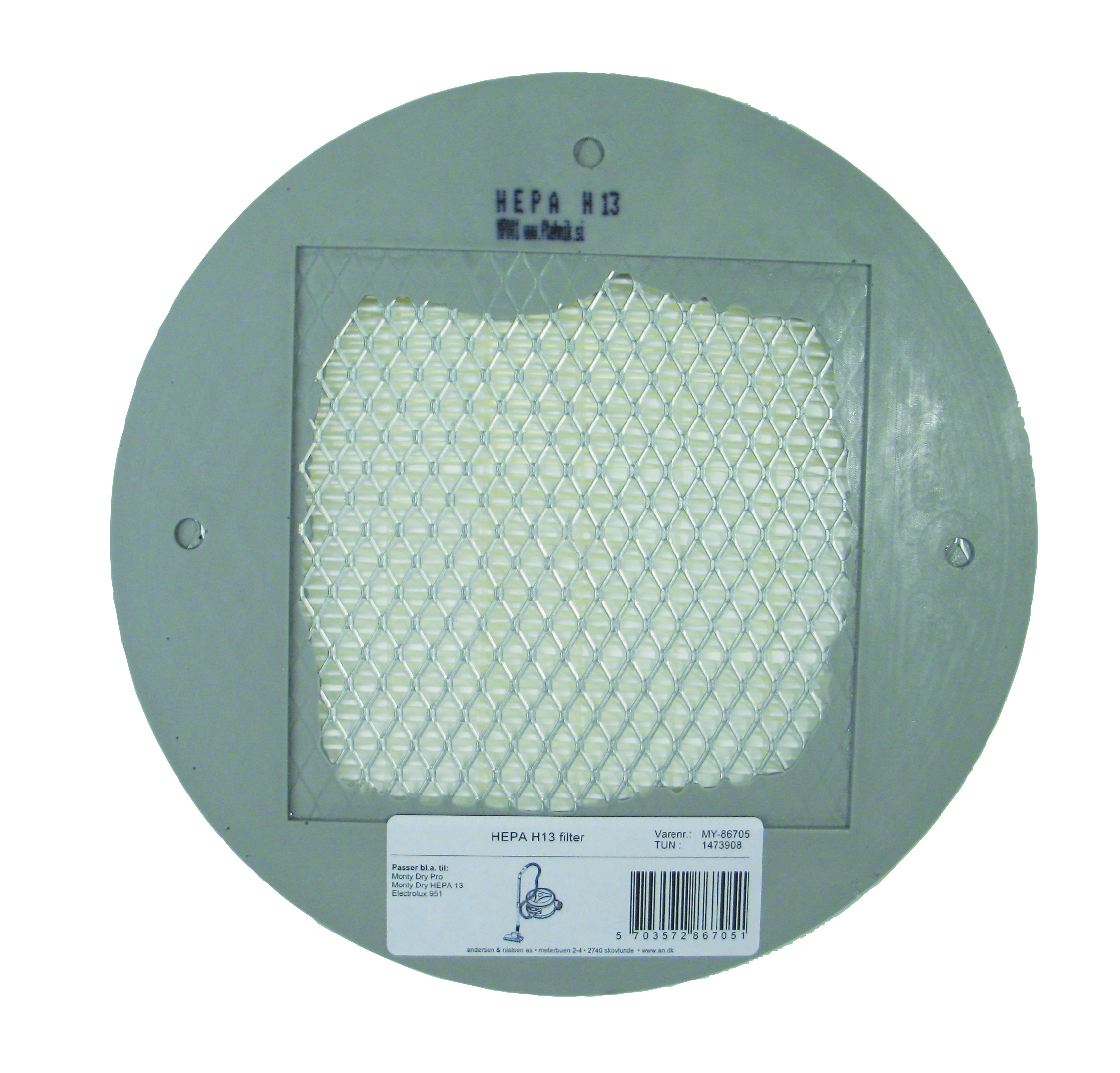 Støvsugerfilter Monty HEPA 13 filter för Dry HEPA/Pro