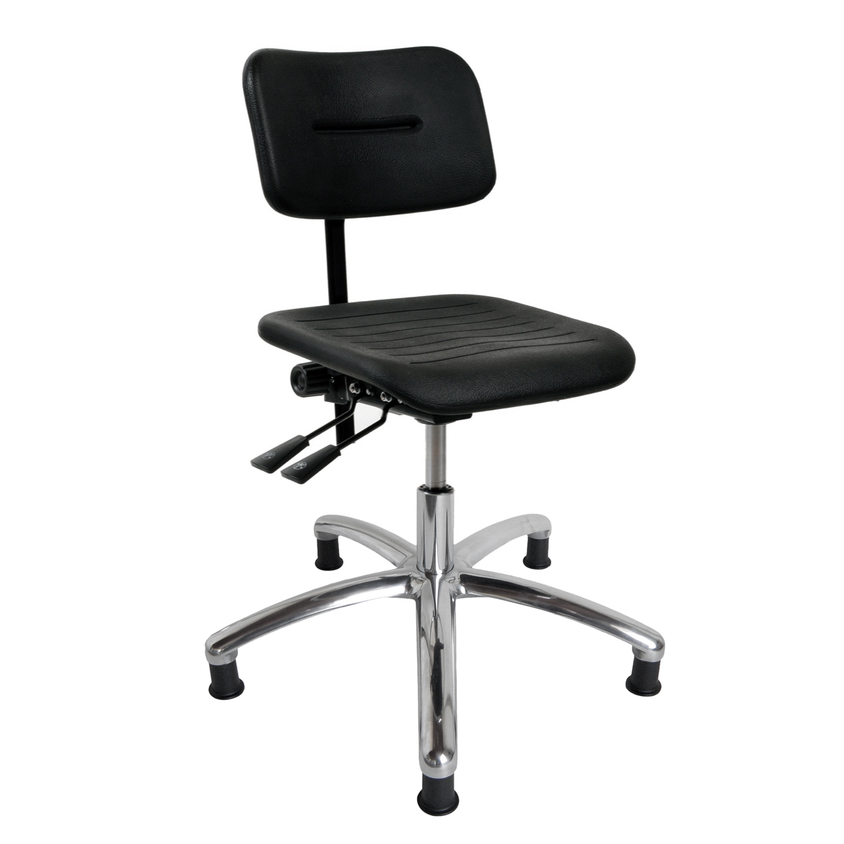 DYNAMO arbetsstol med sits/rygg i PU-skum, glidskor och justering av sits- och rygg (600-860 mm)